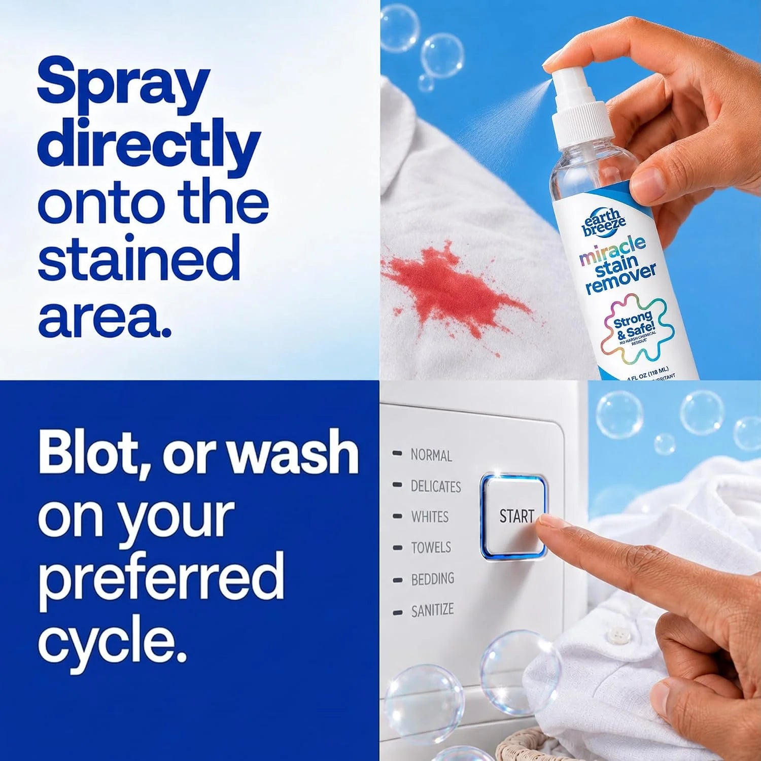Earth Breeze Miracle Stain Remover Spray 4fl oz.